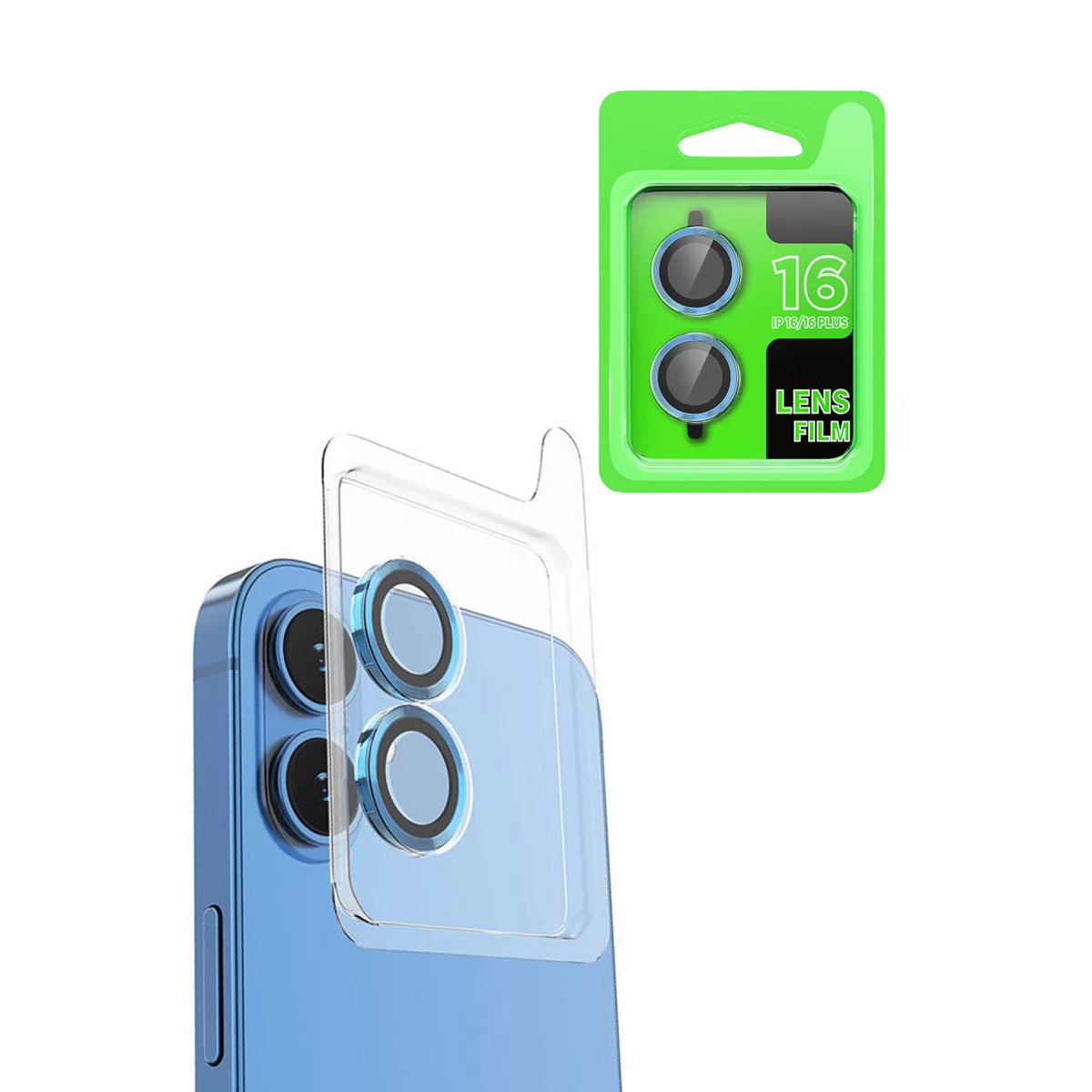 Newface Apple iPhone 16 Plus Raze Metal Kamera Lens - Lacivert