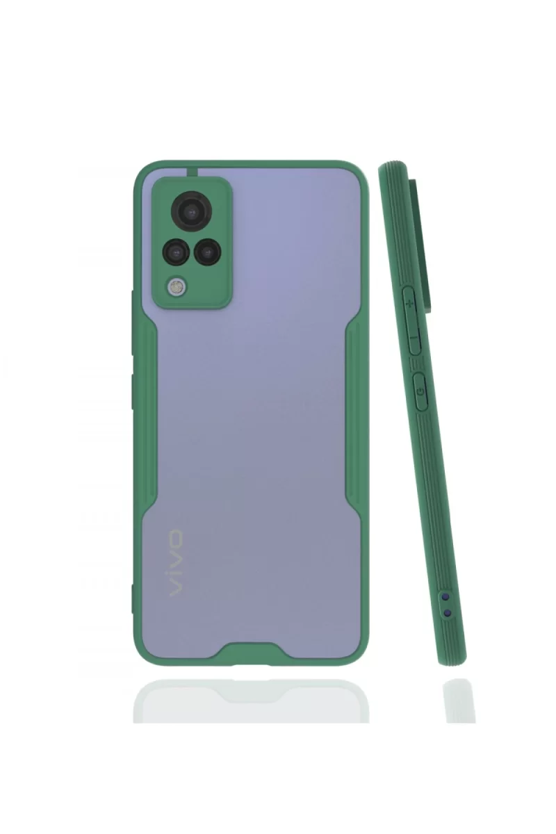Newface Vivo V21 Kılıf Platin Silikon - Yeşil