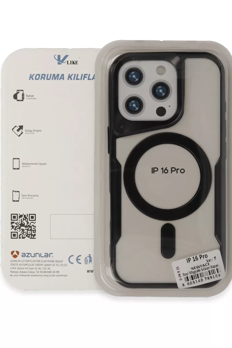 Newface Apple iPhone 16 Pro Max Kılıf Boyi Magsafe Silikon Kapak - Titan Gri