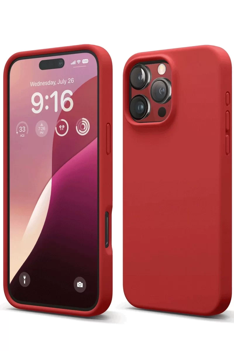 Newface Apple iPhone 16 Pro Max Kılıf First Silikon - Kırmızı