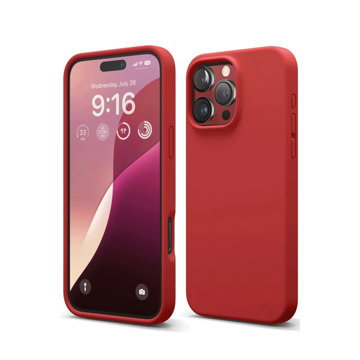 Newface Apple iPhone 16 Pro Max Kılıf First Silikon - Kırmızı