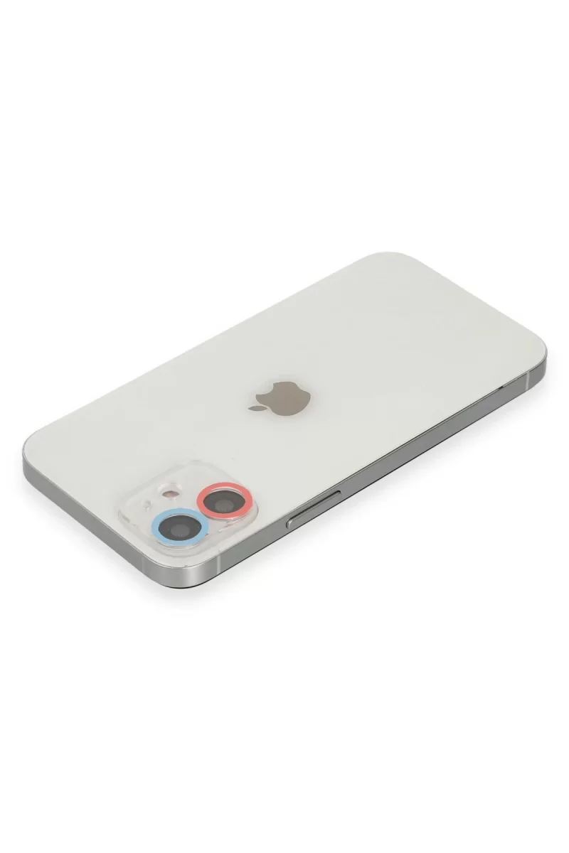 Newface Apple iPhone 11 Renkli Kamera Lens Koruma Cam - Pembe-Mavi