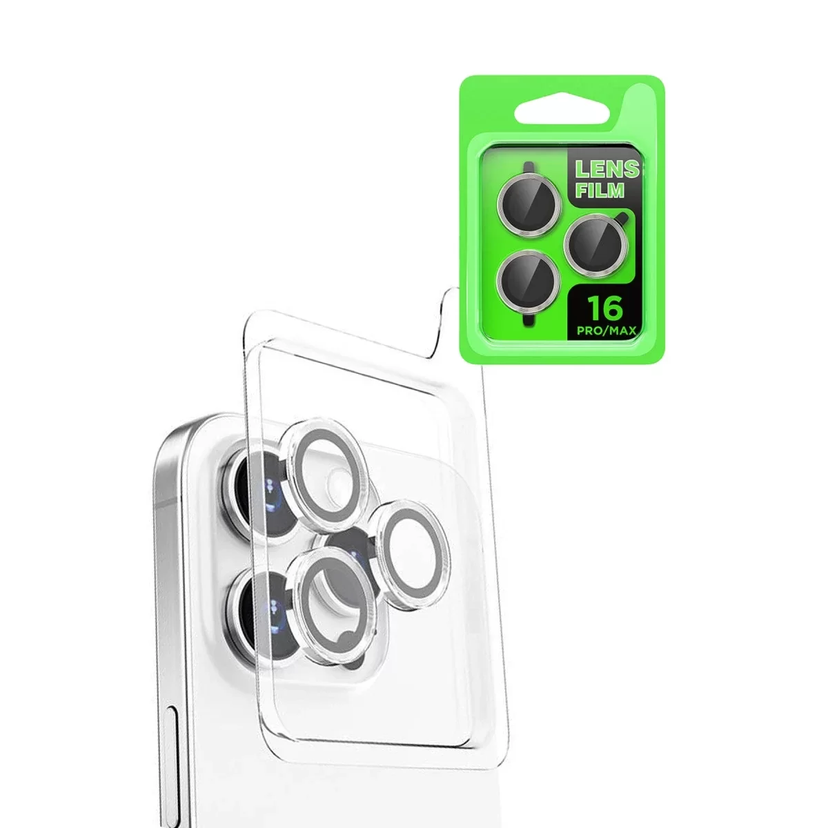 Newface Apple iPhone 16 Pro Raze Metal Kamera Lens - Beyaz
