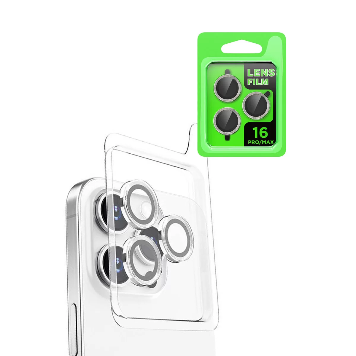 Newface Apple iPhone 16 Pro Raze Metal Kamera Lens - Beyaz