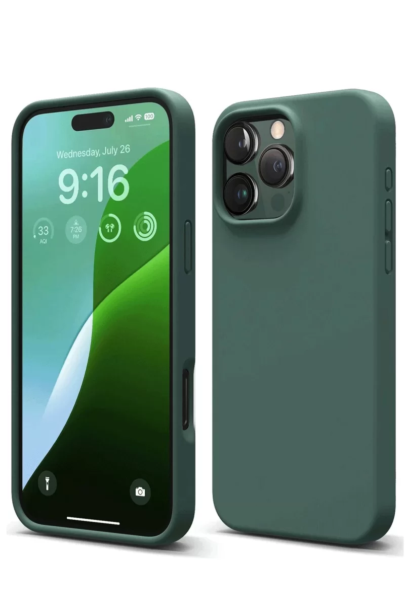 Newface Apple iPhone 16 Pro Max Kılıf First Silikon - Koyu Yeşil