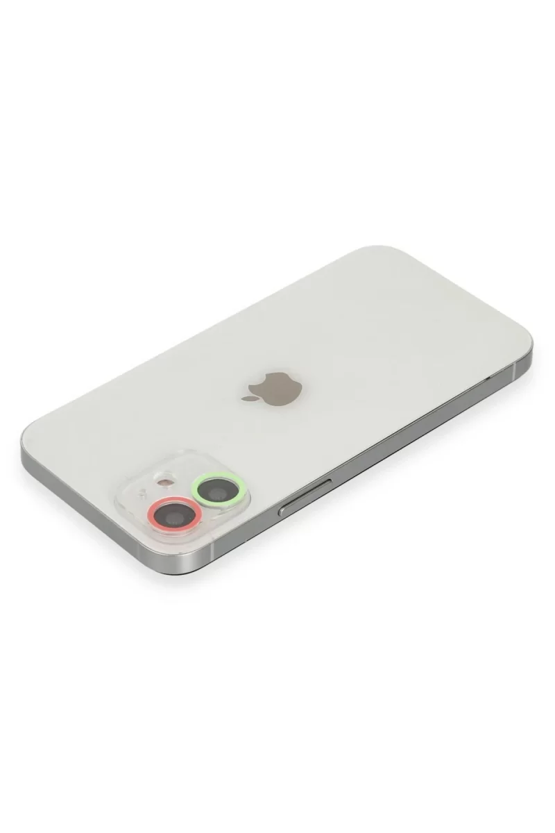 Newface Apple iPhone 11 Renkli Kamera Lens Koruma Cam - Yeşil-Pembe