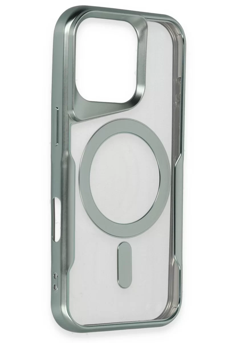 Newface Apple iPhone 16 Pro Max Kılıf Boyi Magsafe Silikon Kapak - Kahverengi