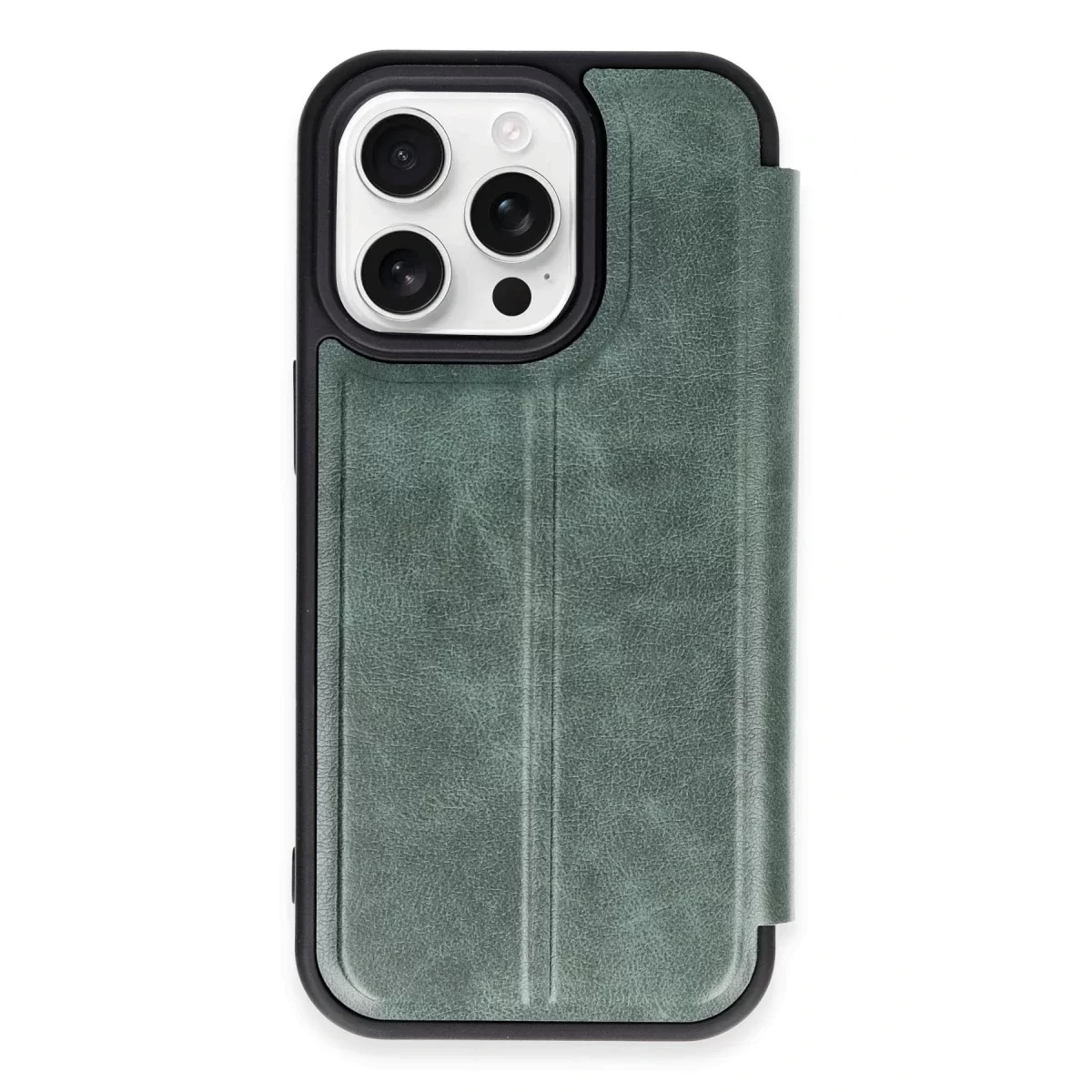 Newface Apple iPhone 14 Pro Kılıf Flip Cover - Koyu Yeşil