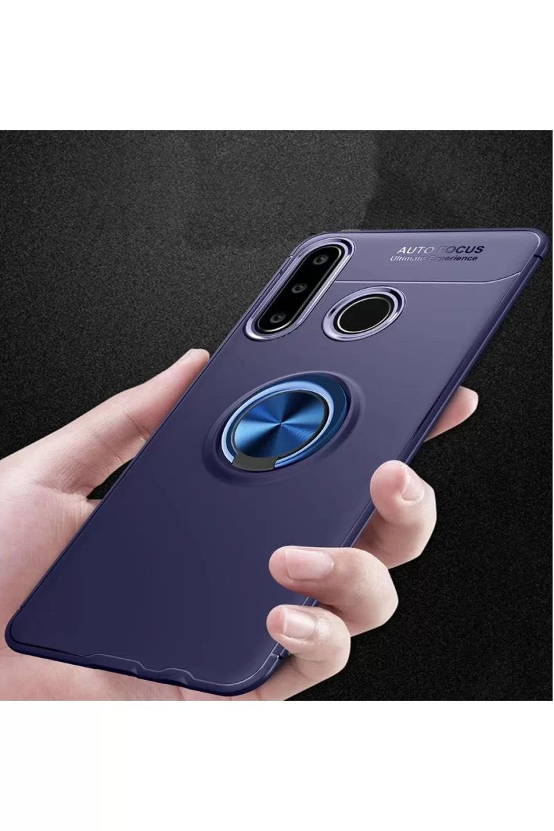Newface Huawei Y6P Kılıf Range Yüzüklü Silikon - Mavi