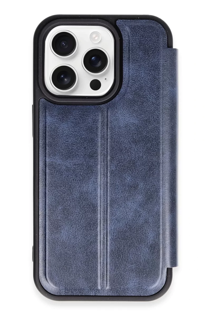 Newface Apple iPhone 14 Pro Max Kılıf Flip Cover - Lacivert