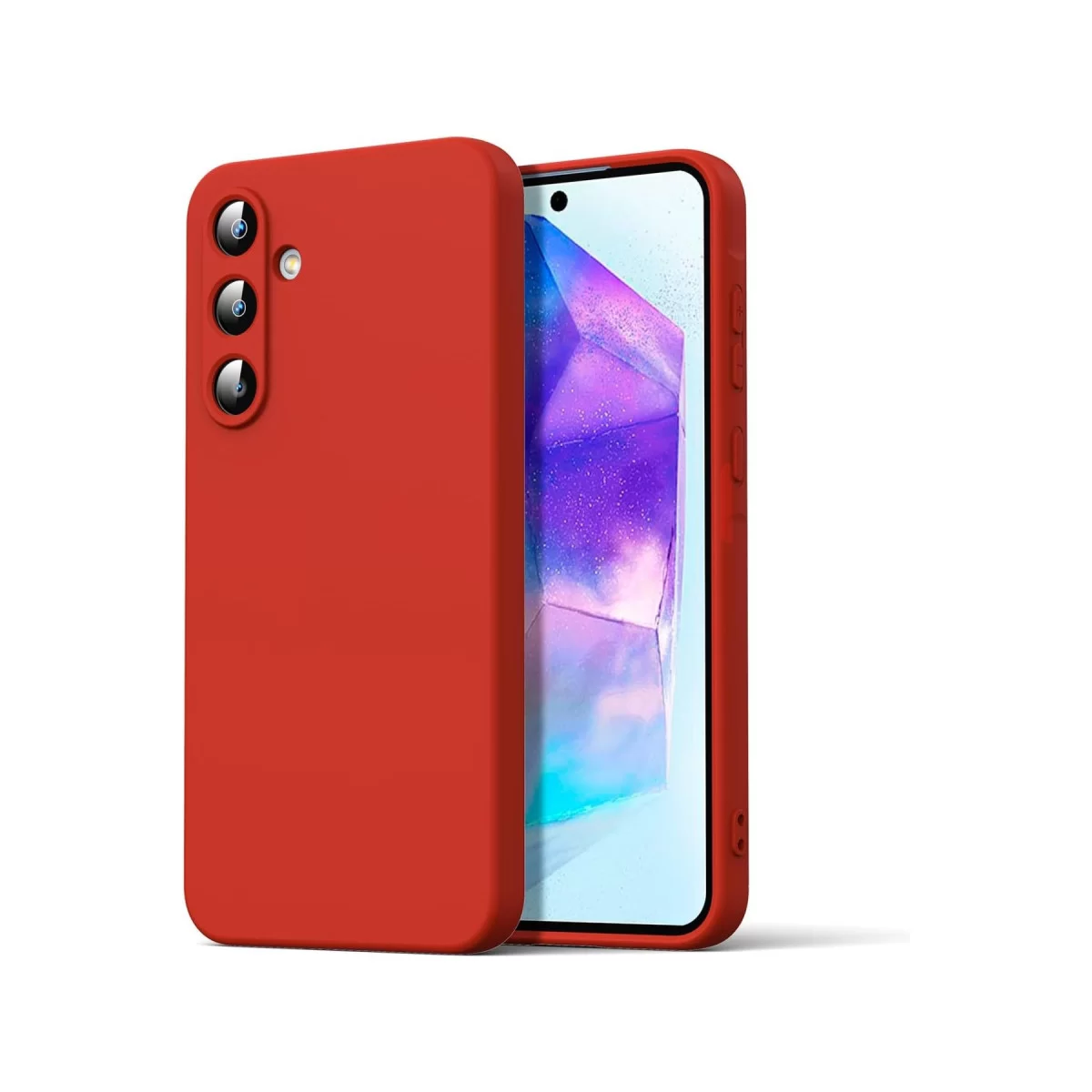 Newface Samsung Galaxy A16 5G Kılıf Nano içi Kadife Silikon - Kırmızı