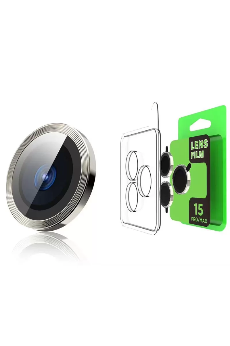 Newface Apple iPhone 15 Raze Metal Kamera Lens - Pembe
