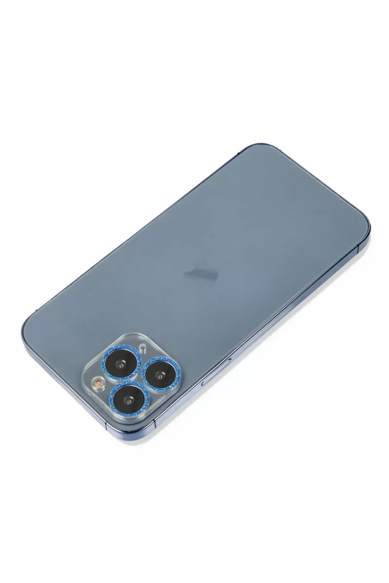 Newface Apple iPhone 11 Pro Max Shine Kamera Lens Koruma Cam - Mavi