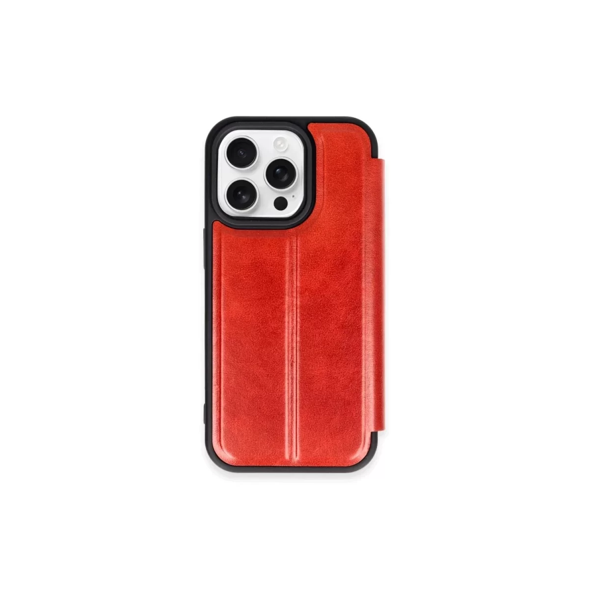 Newface Apple iPhone 15 Pro Max Kılıf Flip Cover - Kırmızı