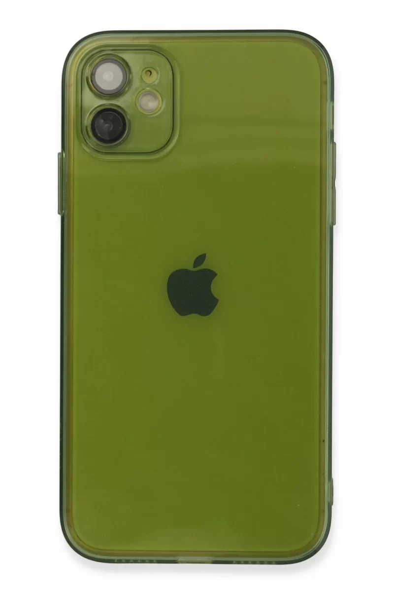 Newface Apple iPhone 12 Kılıf Fly Lens Silikon - Yeşil