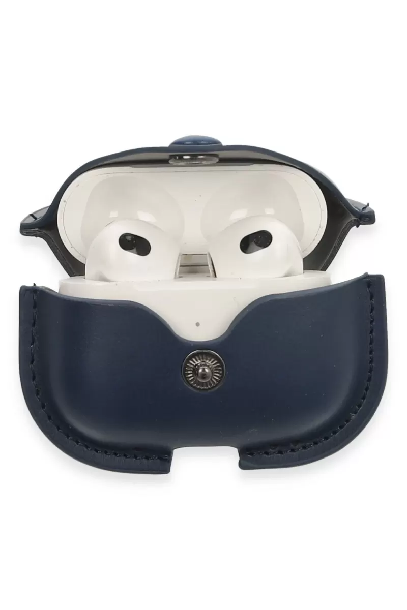 Newface Apple Airpods 3 (3.nesil) Çanta Deri Kılıf - Lacivert