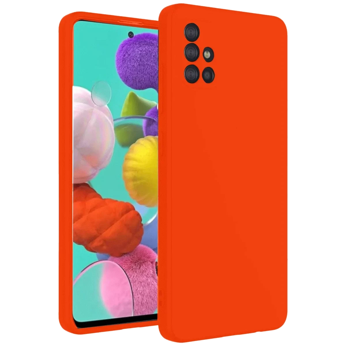 Newface Samsung Galaxy A31 Kılıf Nano içi Kadife Silikon - Turuncu
