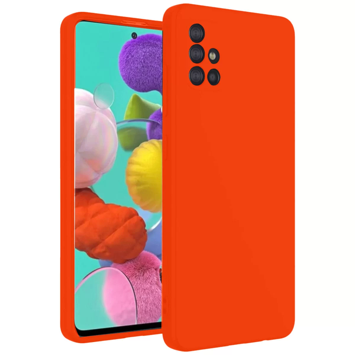 Newface Samsung Galaxy A31 Kılıf Nano içi Kadife Silikon - Turuncu