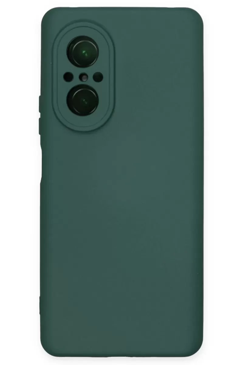 Newface Huawei Nova 9 SE Kılıf Nano içi Kadife Silikon - Koyu Yeşil