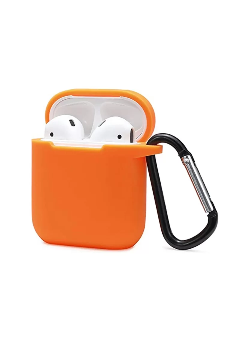 Newface Apple Airpods 2 (2.nesil) Sert Silikon Kılıf - Turuncu