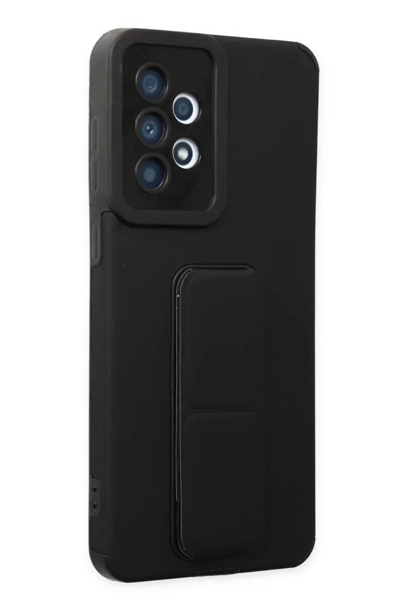 Newface Samsung Galaxy A33 5G Kılıf Mega Standlı Silikon - Siyah