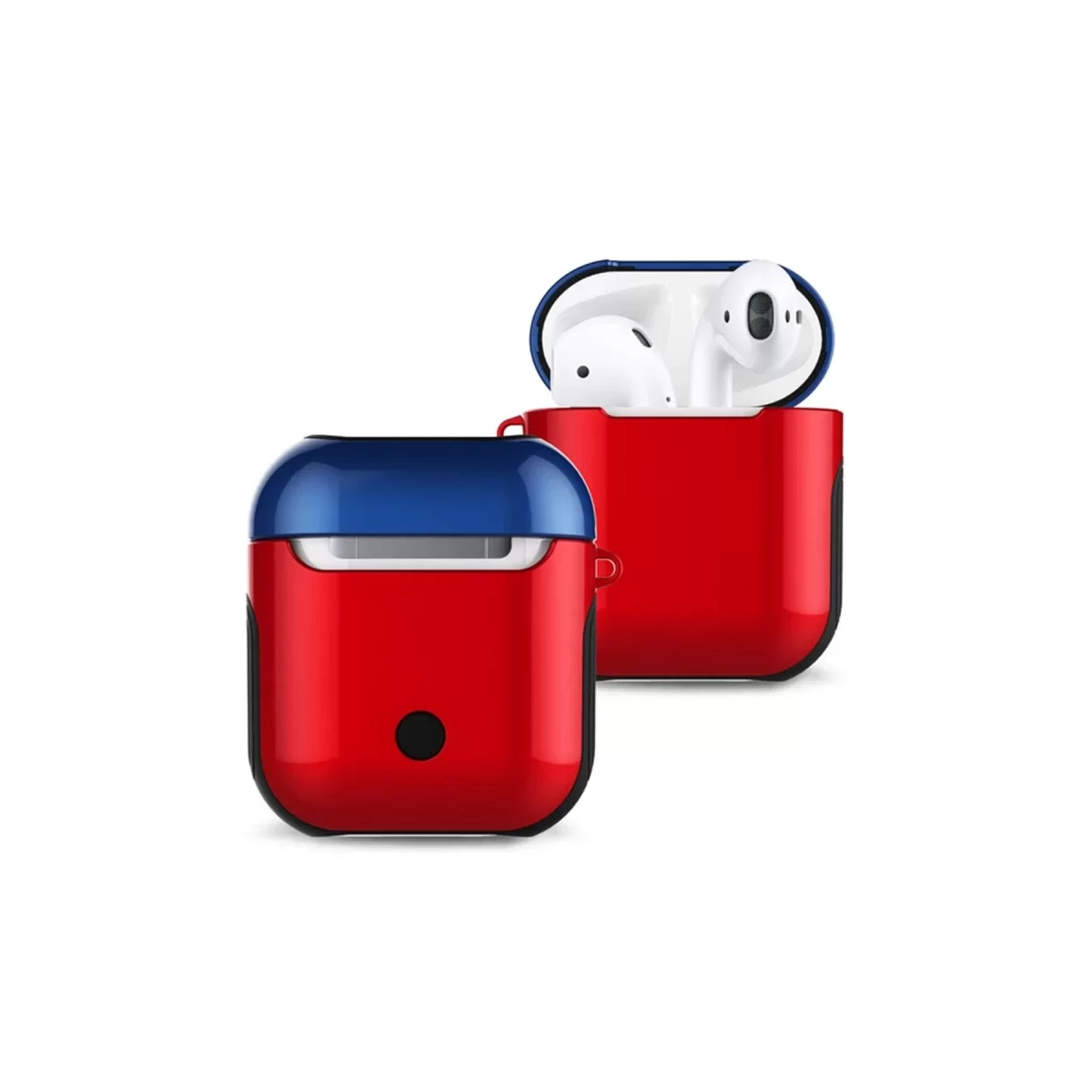 Newface Apple Airpods 2 (2.nesil) 3in1 Kılıf - Kırmızı-Lacivert