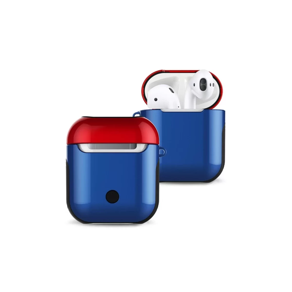 Newface Apple Airpods 2 (2.nesil) 3in1 Kılıf - Lacivert-Kırmızı