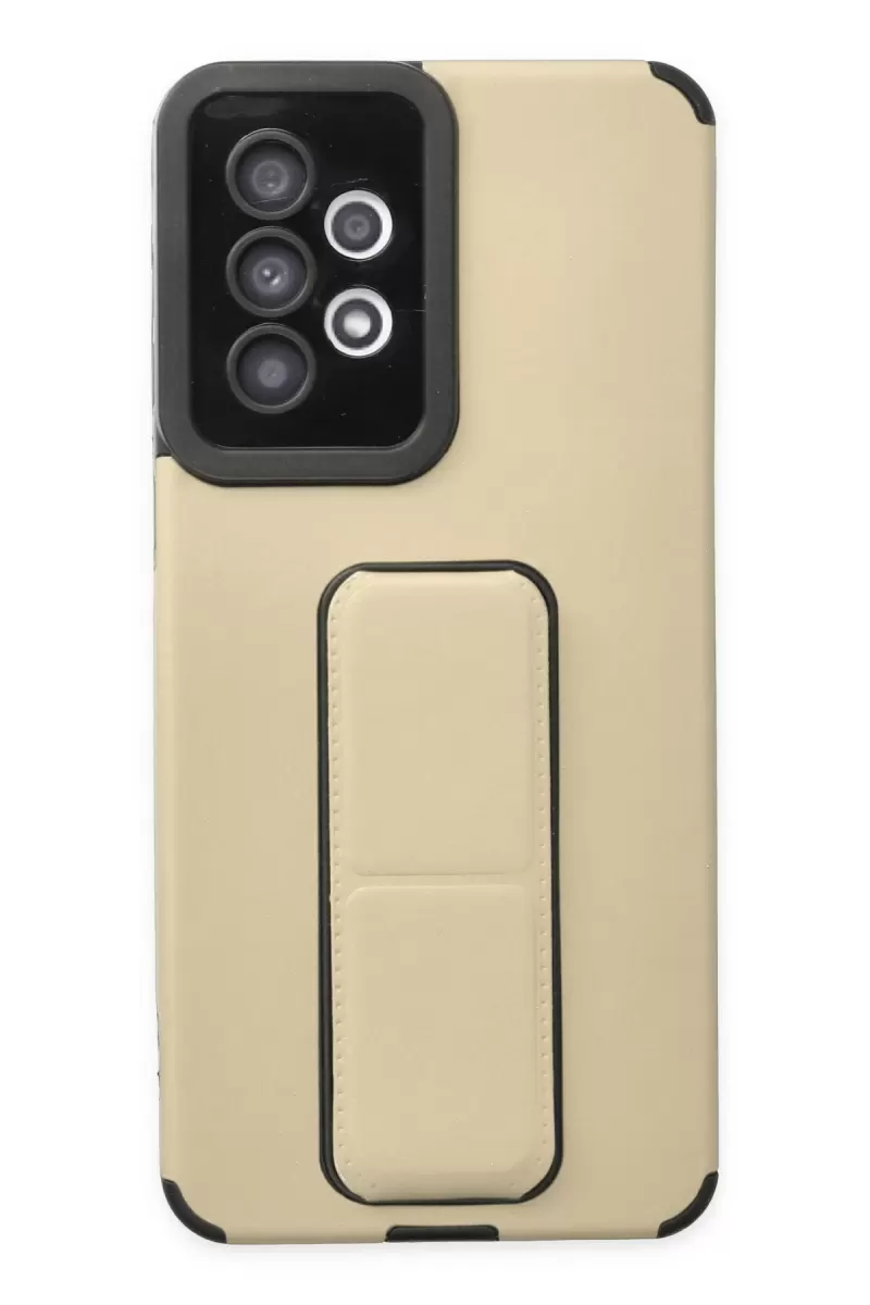 Newface Samsung Galaxy A33 5G Kılıf Mega Standlı Silikon - Gold
