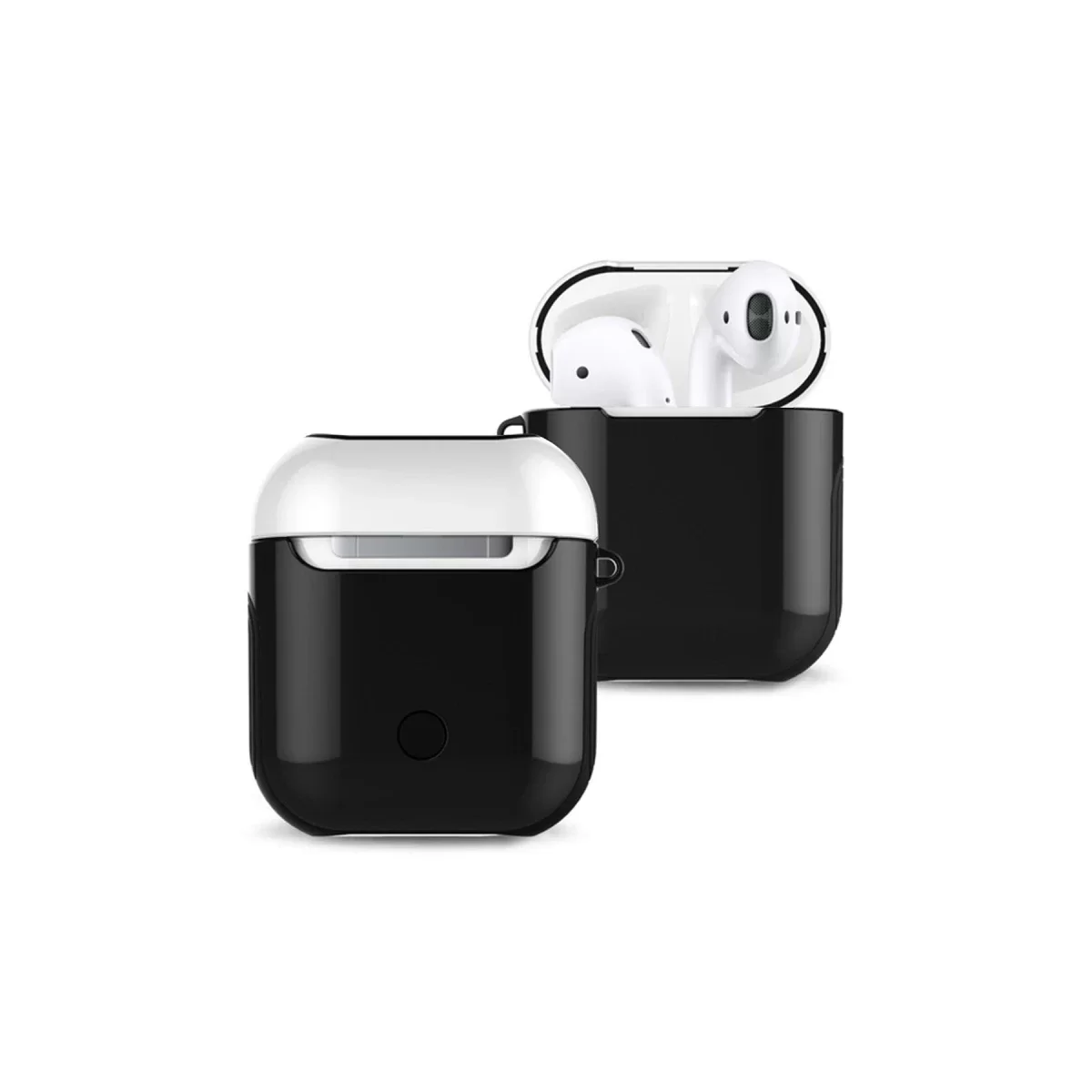 Newface Apple Airpods 2 (2.nesil) 3in1 Kılıf - Siyah-Beyaz