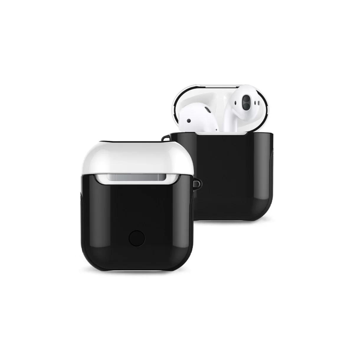 Newface Apple Airpods 2 (2.nesil) 3in1 Kılıf - Siyah-Beyaz