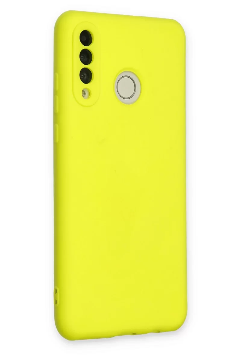 Newface Huawei P30 Lite Kılıf Nano içi Kadife Silikon - Sarı
