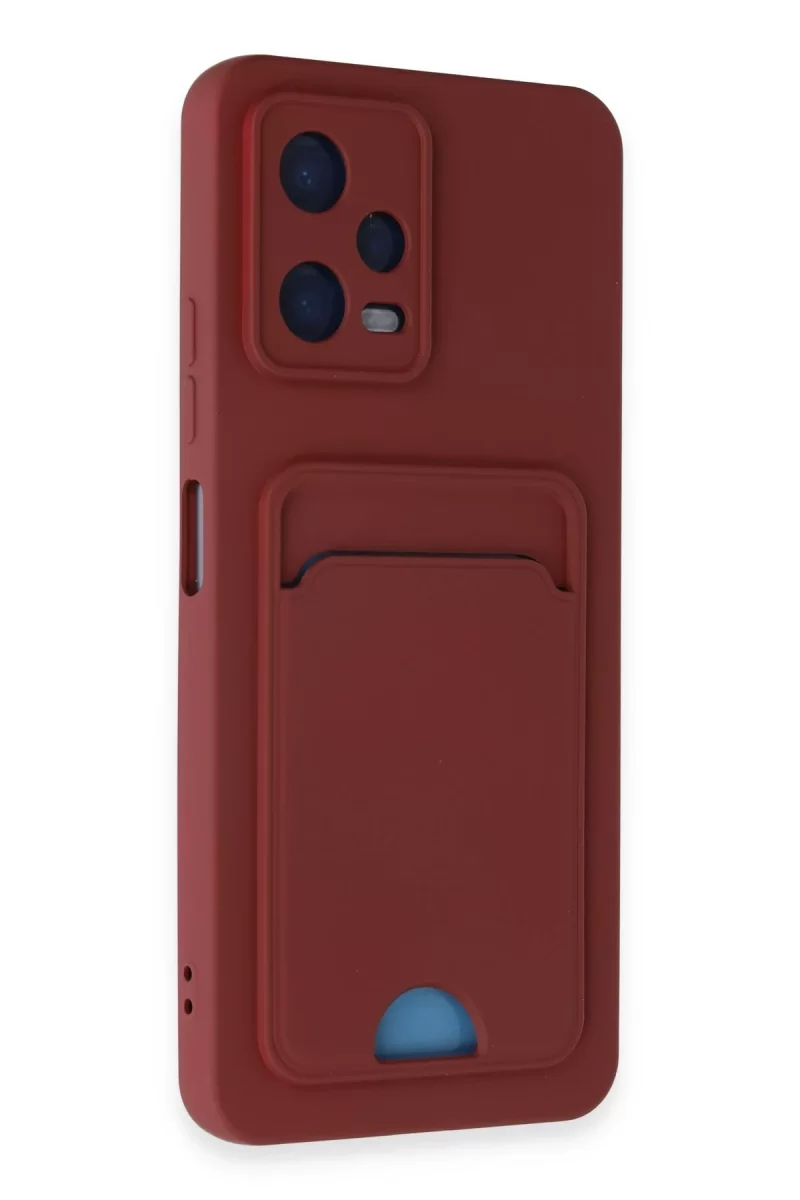 Newface Xiaomi Redmi Note 12 4G Kılıf Kelvin Kartvizitli Silikon - Bordo