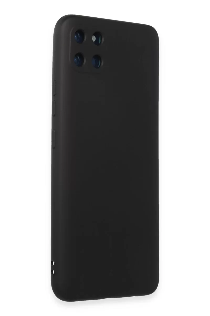 Newface Realme C11 Kılıf Nano içi Kadife Silikon - Siyah
