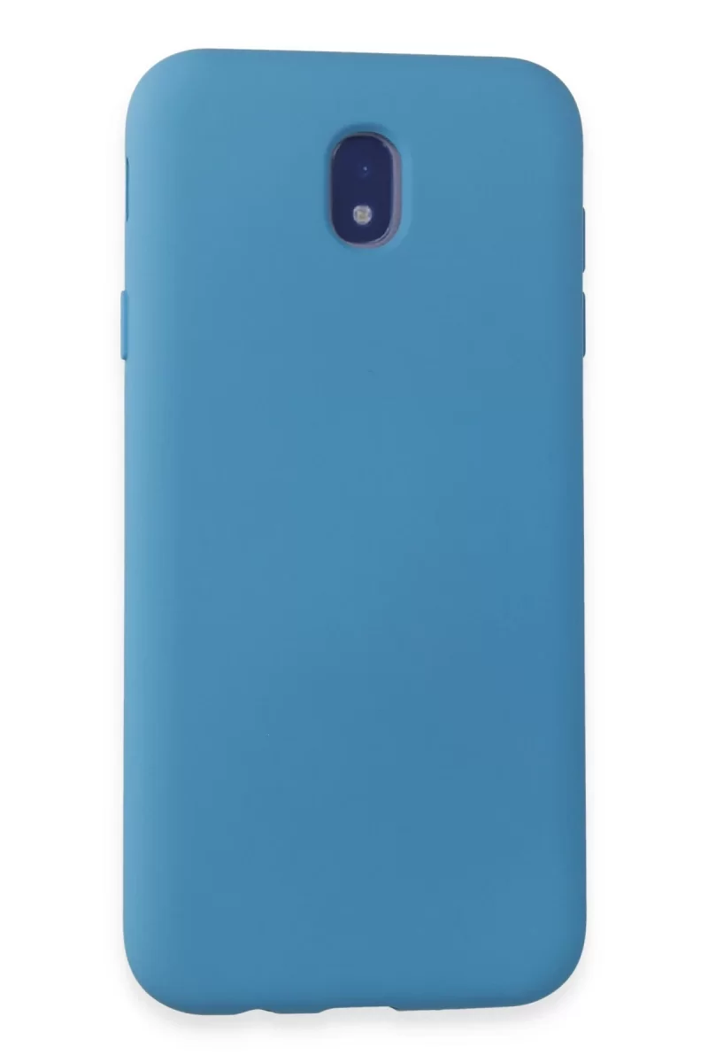 Newface Samsung Galaxy J7 Pro / J730 Kılıf Nano içi Kadife Silikon - Mavi