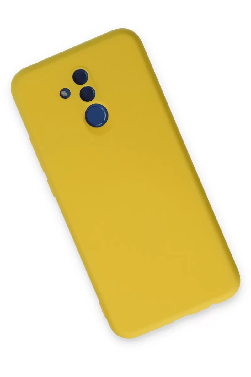 Newface Huawei Mate 20 Lite Kılıf Nano içi Kadife Silikon - Sarı