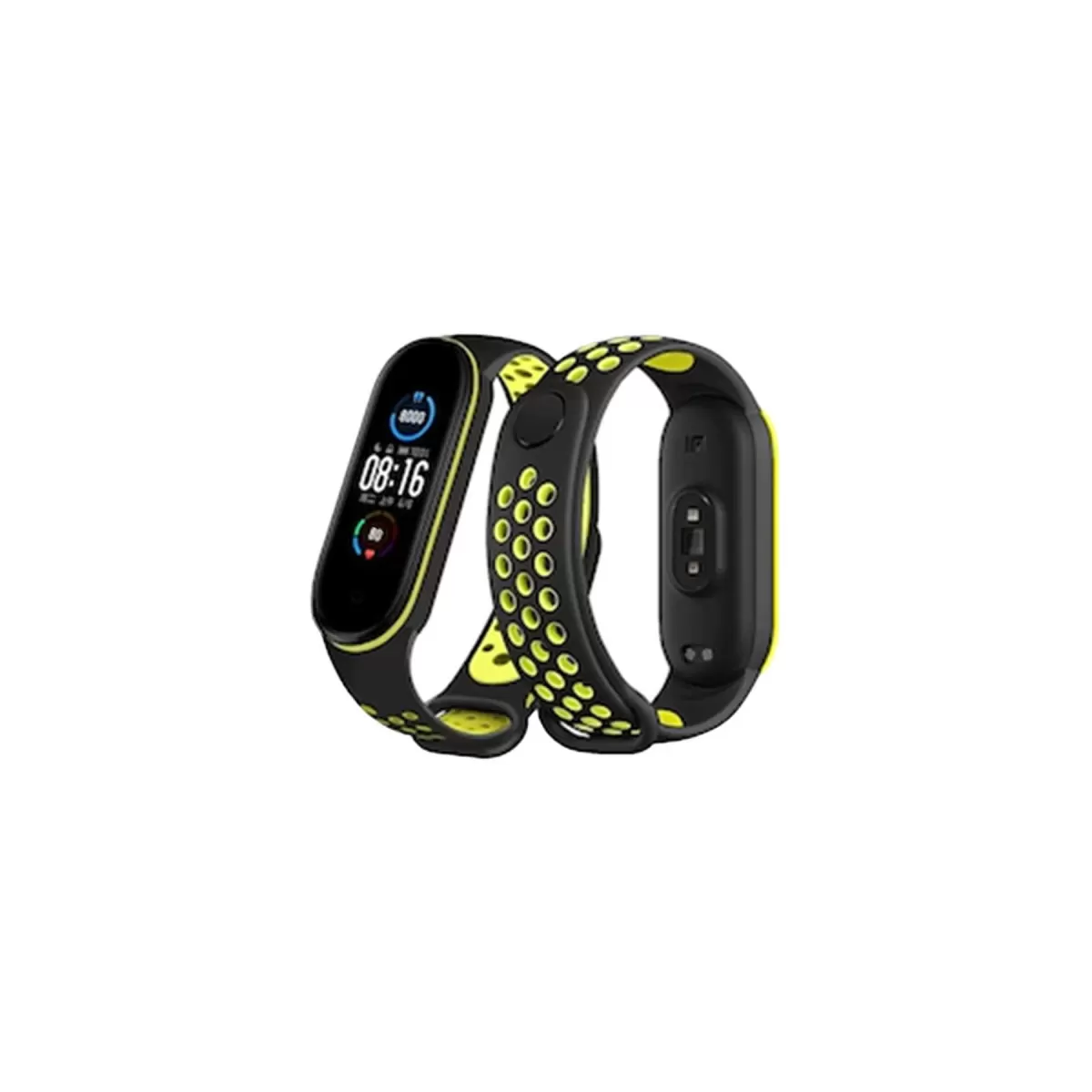 Newface Xiaomi Mi Band 4 Spor Delikli Kordon - Siyah-Yeşil