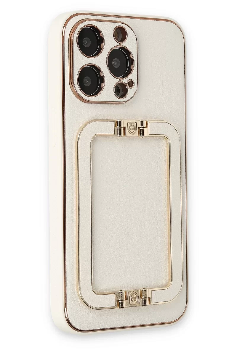 Newface Apple iPhone 13 Pro Max Kılıf Coco Elit Kapak - Beyaz