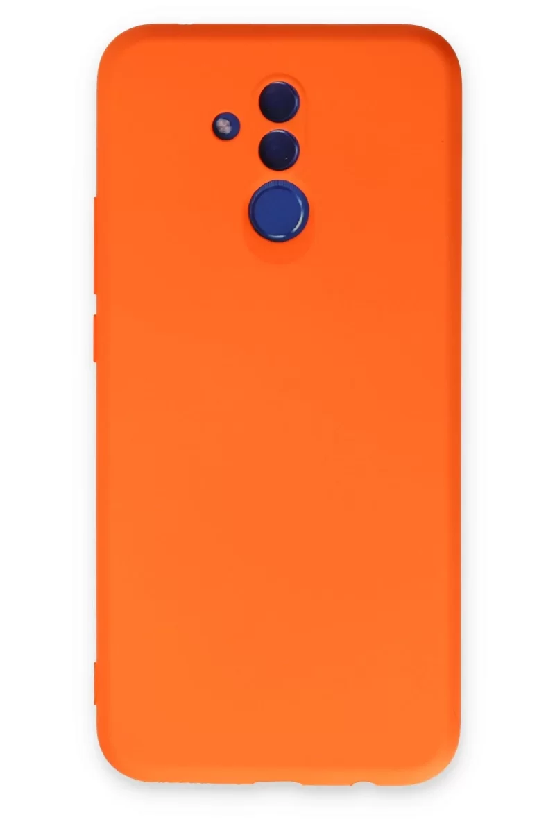 Newface Huawei Mate 20 Lite Kılıf Nano içi Kadife Silikon - Turuncu