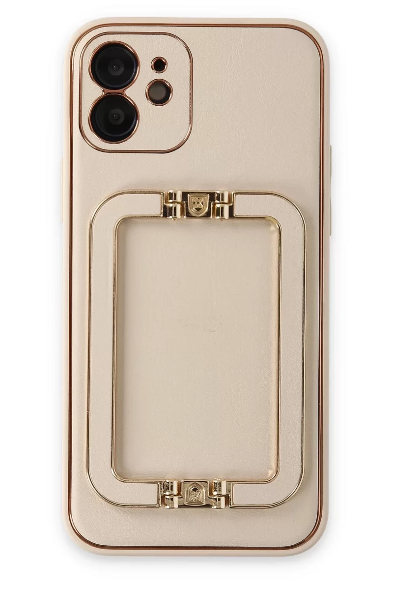 Newface Apple iPhone 12 Kılıf Coco Elit Kapak - Gold