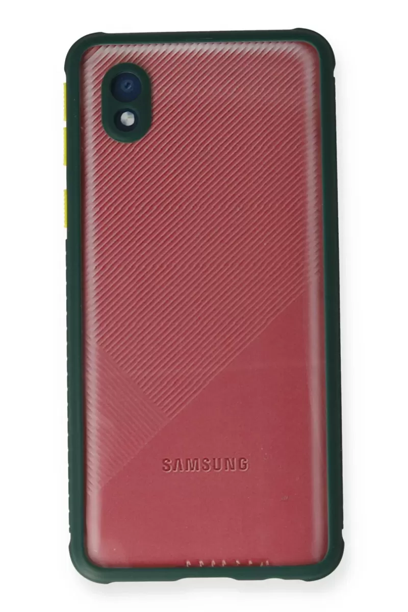 Newface Samsung Galaxy A01 Core Kılıf Miami Şeffaf Silikon - Koyu Yeşil