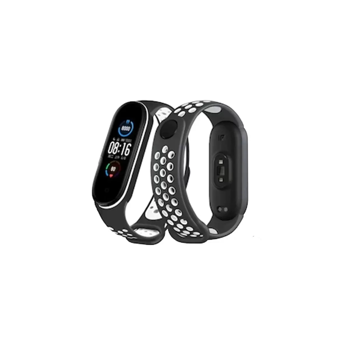 Newface Xiaomi Mi Band 4 Spor Delikli Kordon - Siyah-Beyaz