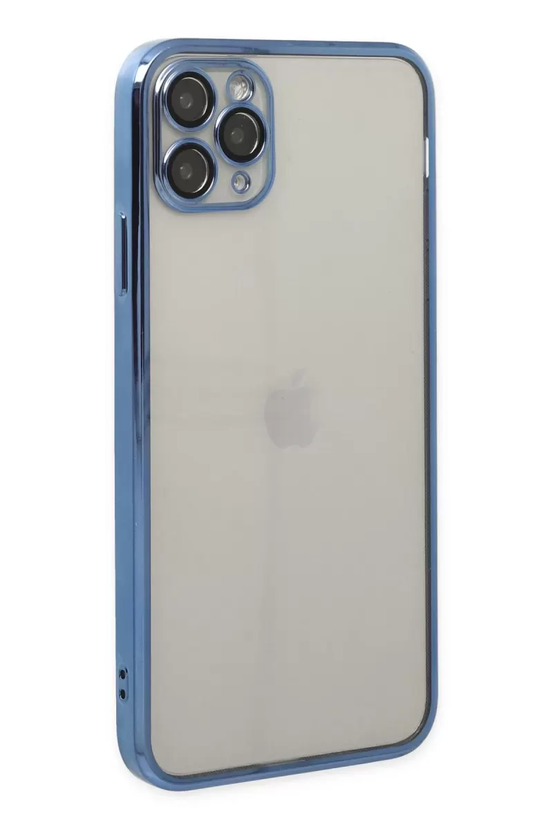 Newface Apple iPhone 11 Pro Kılıf Razer Lensli Silikon - Açık Mavi