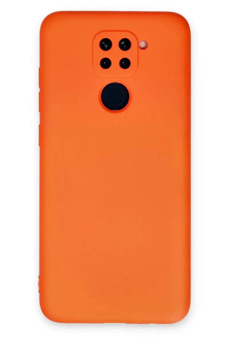 Newface Xiaomi Redmi Note 9 Kılıf Nano içi Kadife Silikon - Turuncu