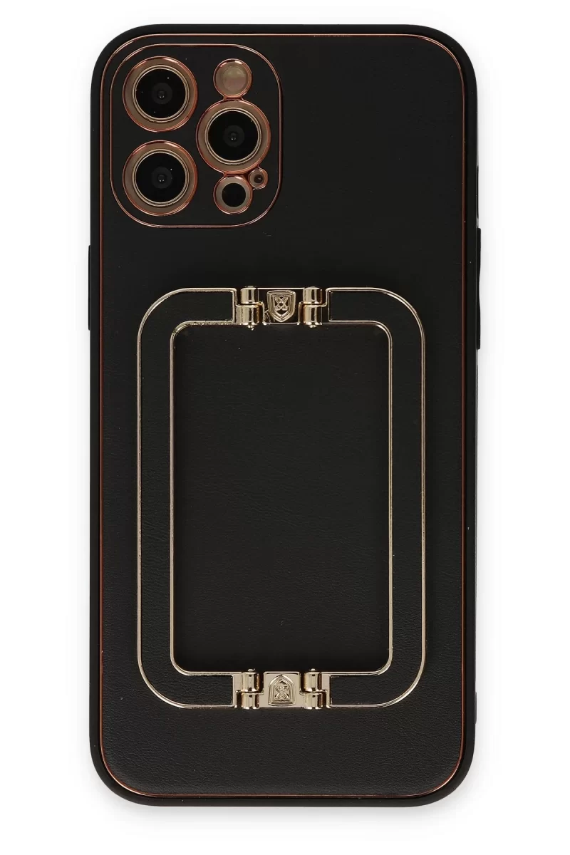 Newface Apple iPhone 12 Pro Kılıf Coco Elit Kapak - Siyah