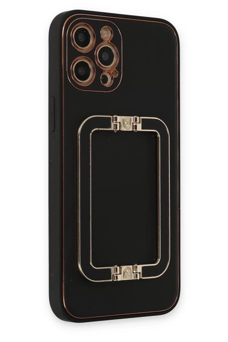 Newface Apple iPhone 12 Pro Kılıf Coco Elit Kapak - Siyah