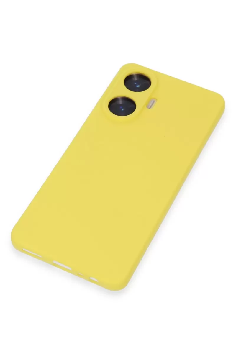 Newface Realme C55 Kılıf Nano içi Kadife Silikon - Sarı