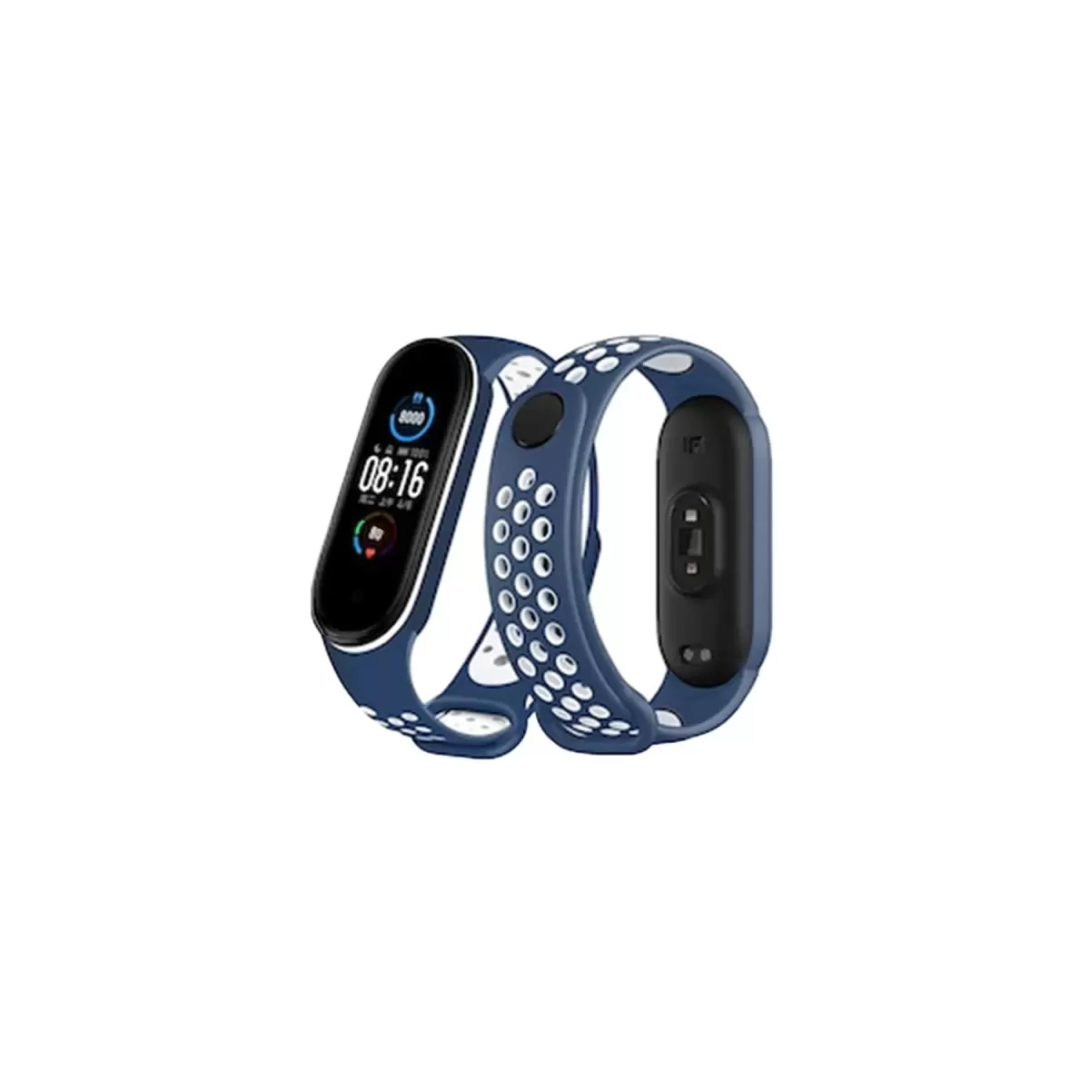 Newface Xiaomi Mi Band 4 Spor Delikli Kordon - Lacivert-Beyaz