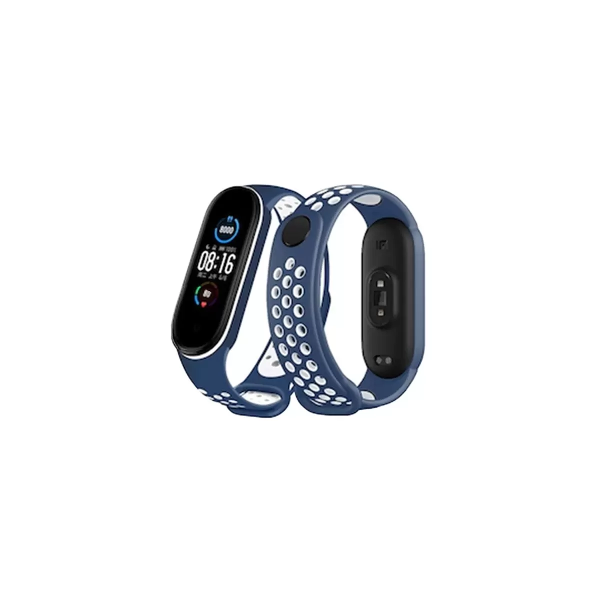 Newface Xiaomi Mi Band 4 Spor Delikli Kordon - Lacivert-Beyaz