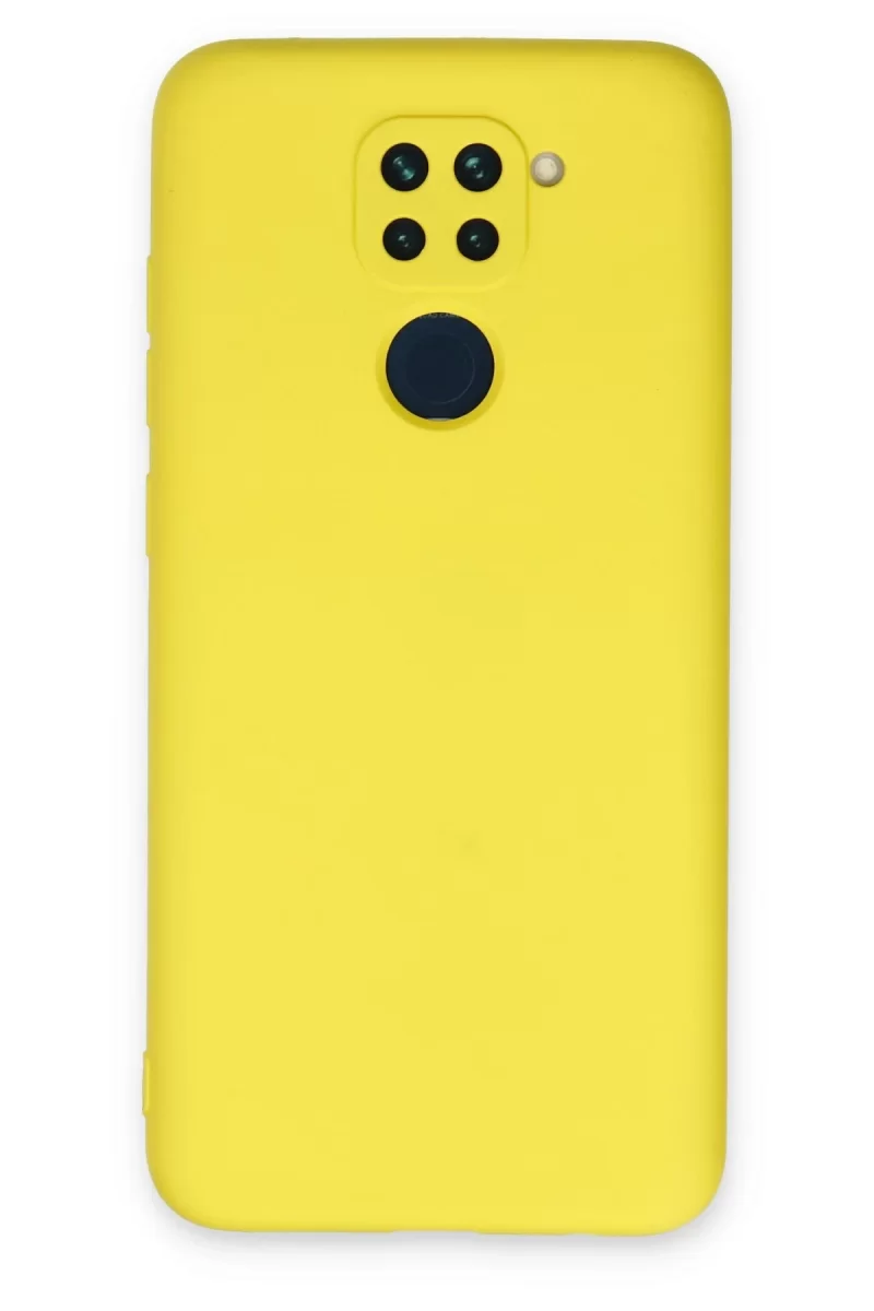 Newface Xiaomi Redmi Note 9 Kılıf Nano içi Kadife Silikon - Sarı