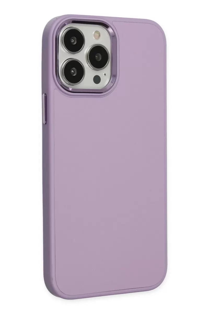 Newface Apple iPhone 13 Pro Kılıf Asya Deri Silikon - Lila